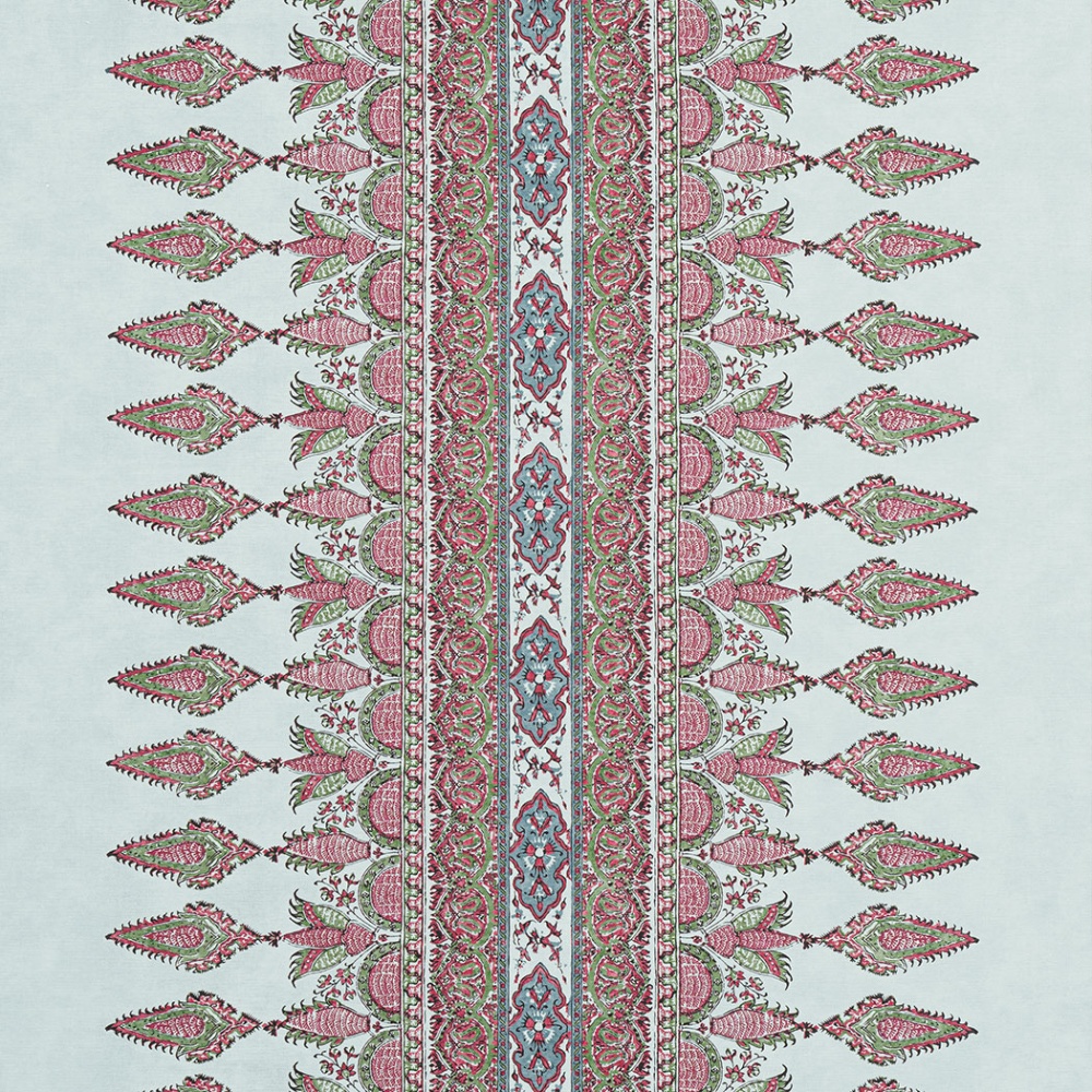 Thibaut Akola Stripe Fabric in Raspberry and Teal